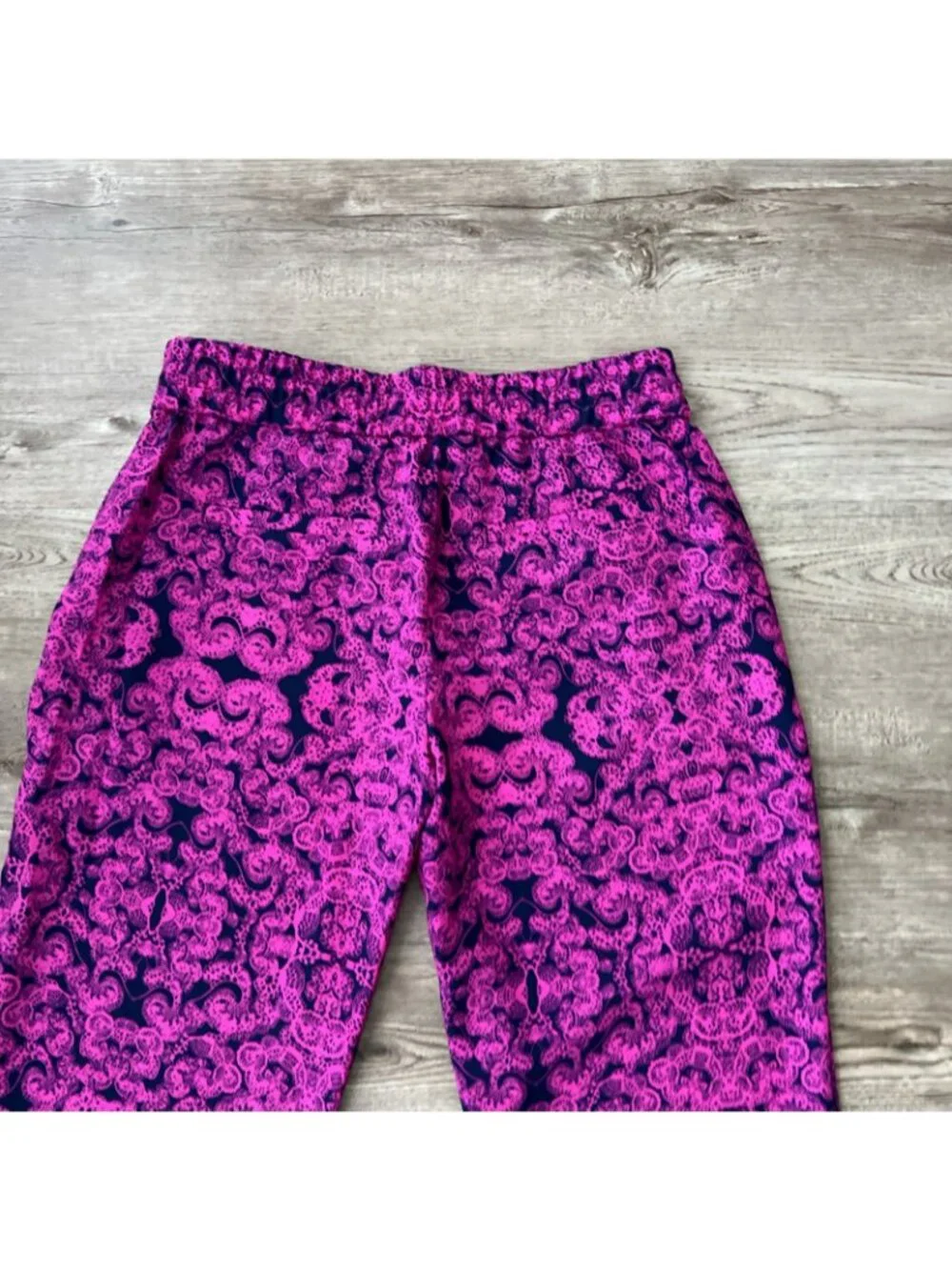 Ann Taylor Paisley Terrace Chiffon Jogger Womens 0 Pink Ankle Cuffed New